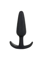 Doc Johnson Mood - Naughty 1 - Silicone Anal Plug - Medium - 3.9 in. Long and 1 in. Wide - Tapered Base for Comfort Between The Cheeks - Medium - Black