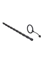 Load image into Gallery viewer, Shots Ouch Urethral Sounding Silicone Plug &amp; Cock Ring Set - Black
