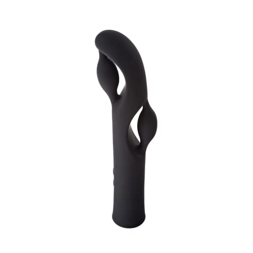 Pure Romance Close Contact | Rechargeable Silicone Rabbit Massager with 5 Speeds and 7 Pulse Patterns | Premium Dual Action Sex Toy for Women Black