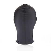 Load image into Gallery viewer, Stretch Cloth Full Head Hood Restraint Soft Head Couples SM Bondage Sexy Headgear Erotic Adult Products Sex Toys (Eye Mouth Opening Black)

