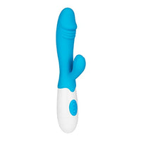 EIS Powerful Rabbit Vibrator - G-spot Vibrator and Clitoris Stimulator, 30 Vibration Settings - Skin-Friendly Silicone (Light Blue)