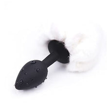 Load image into Gallery viewer, LSCZSLYH Anal Plug Stainless Steel Silicone Bunny Tail Erotic Dildo Butt Plug Tail Anus Adults Games for Woman (Color : Silicone Whiteblack)
