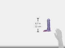 Load image into Gallery viewer, Crystal Jellies Ballsy Cock SIL-A-Gel 7 inch Dildo, Purple
