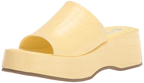 EMMSHU BY COOLWAY Women's Platform Wedge Sandal, YEL, 10