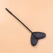 Load image into Gallery viewer, Flirting Leather Paddle Heart Shape Teasing Tickler Whip Paddle Spanking Flirting Paddle Fetish Flogger Cosplay Whip for Couples Lovers Black
