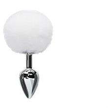 Load image into Gallery viewer, LSCZSLYH Sexy Anal Plug Bunny Tail Stainless Steel Butt Plugs Toys for Woman Men Gay Anus Stimulator Smooth Touch (Color : White)
