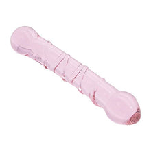 Load image into Gallery viewer, Glass Pleasure Wand, Crystal Double-Ended Dildo Penis with Raised Swirl Texture Mushroom Tip, Anal Butt Plug for G-spot Stimulation
