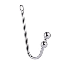 Load image into Gallery viewer, Anal Bead, Stainless Steel Anal Hook Butt Plug with 2 Balls, Rope Hook with O Ring, Bondage Fetish Toy for Unisex Adult Sex Factory
