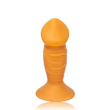 Load image into Gallery viewer, 6.1in Liquid Silicone Anal Plug, Butt Plug for Anal Expansion and Training,Fuirre Dildo Shape Anal Trainer,Anal-Vaginal Stimulation Adult Sex Toy Specially Designed for Women and Men. (Gold-Medium)
