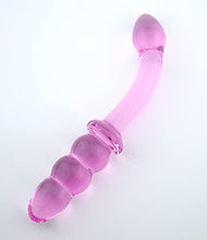 Load image into Gallery viewer, CCHW Pink Glass Dildo Pleasure Wand Penis -- Crystal Anal Beads Butt Plug Personal Massager G-Spot Stimulation Adult Sex Toy 1.0 Count
