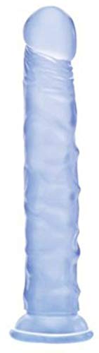 Adam & Eve Tall Boy Dildo, Blue | Realistic, Flexible Rubber Dildo | 8.5 Inches Insertable Length | Great with Water Based Lubes