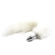 Load image into Gallery viewer, Ladies Cosplay Fox Tail, Plush Sex Toy Cat Wolf Fox Tail Accessories, Metal Butt Plug Tail Cover for Cosplay Anime Sexy and Cute (Grey)
