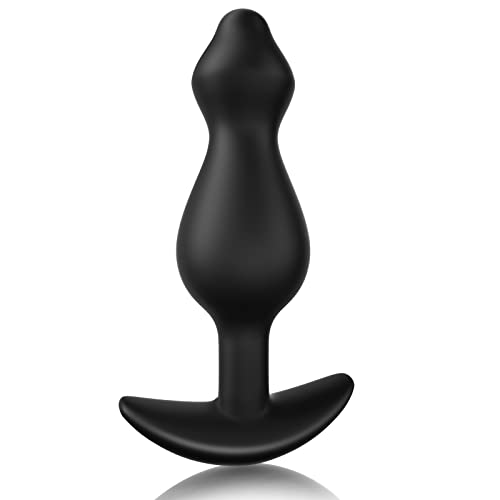 Anal Plug, Silicone Anal Beads Butt Plug for Comfortable Long-Term Wear Prostate Massager Sex Toy with Narrow Flared Base & Long Neck for Men Women TJIJP