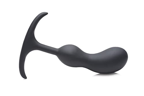 HEAVY HITTERS Premium Silicone Weighted Prostate Plug - Small, Black