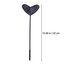 Load image into Gallery viewer, Flirting Leather Paddle Heart Shape Teasing Tickler Whip Paddle Spanking Flirting Paddle Fetish Flogger Cosplay Whip for Couples Lovers Black
