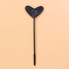 Load image into Gallery viewer, Flirting Leather Paddle Heart Shape Teasing Tickler Whip Paddle Spanking Flirting Paddle Fetish Flogger Cosplay Whip for Couples Lovers Black
