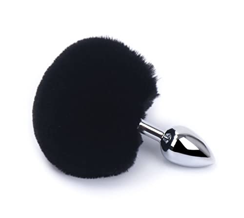 LSCZSLYH Fox Tail Anal Plug Butt Plug Metal Adult Anal Sex for Woman Couples Men Adults Games Sex (Color : Blcak Rabbit Tail)
