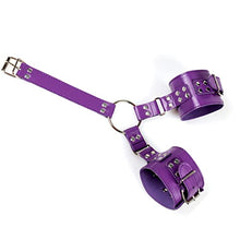 Load image into Gallery viewer, Couple Sex Game Tool Women&#39;s Sexy BDSM Restraint Kit Back Handcuffs Collar SM Bondage Sets Anal Hook (3-Style-Purple)
