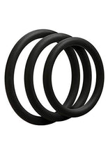 Load image into Gallery viewer, Doc Johnson OptiMALE - Thin 3 C-Ring Set - Stretchy Silicone - Black
