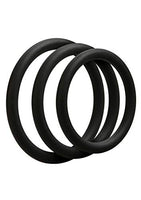 Doc Johnson OptiMALE - Thin 3 C-Ring Set - Stretchy Silicone - Black