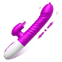 2022 New G Spot Rabbit Vibrator Dildo for Women, Bunny Ears Tongue Licking Clitorals Stimulator Vibrating Adult Sex Toys & Games Couples Pleasure with 7 Modes Rechargeable Heating, Purple