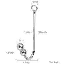 Load image into Gallery viewer, Anal Bead, Stainless Steel Anal Hook Butt Plug with 2 Balls, Rope Hook with O Ring, Bondage Fetish Toy for Unisex Adult Sex Factory
