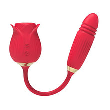 Load image into Gallery viewer, Ladies Rose Toy Vibrator - Clitoral Stimulator Tongue Licking Insertion G-spot Massager, Rose Adult Toy Game, Clitoral Nipple licker for Ladies Men Couples.
