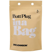 Load image into Gallery viewer, Doc Johnson Butt Plug in A Bag - 3 inch - Body-Safe Silicone, Total Length: 3.25 in. (8.3 cm), Insertable Length: 3 in. (7.6 cm), Width/Diameter: 0.75 in. (1.9 cm), Black
