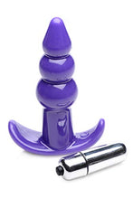 Load image into Gallery viewer, Lynx Ribbed Vibrating Anal Plug - Purple
