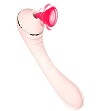 Load image into Gallery viewer, Licking and Sucking Toy Vibrator Sucker Soft Nipple Heating Pleasure Rose for Women Thrusting Dual Motor Silent Cordless Tongue Waterproof Telescopic Adult Sex Dildo Rabbit
