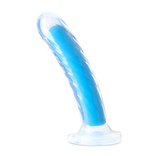 Load image into Gallery viewer, Blush Neo Elite Glow in The Dark - Tao - 7 inch Purio Platinum Silicone Sensa Feel Dual Density Dildo - Ultrasilk Smooth - Strap On Compatible Suction Cup for Hands Free Play - Sex Toy for Women
