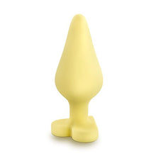 Load image into Gallery viewer, Blush Naughty Candy Heart - Smooth Satin Silicone Heart Shaped Bottom Anal Butt Plug Sex Toy for Men and Women - Yellow
