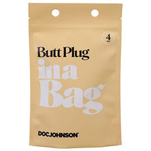 Load image into Gallery viewer, Doc Johnson Butt Plug in A Bag - 4 inch - Body-Safe Silicone, Total Length: 4 in. (10.2 cm), Insertable Length: 3.75 in. (9.5 cm), Width/Diameter: 1 in. (2.5 cm), Black
