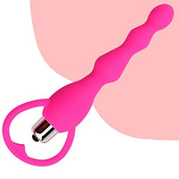 Anal Vibrator Sex Toy for Women Man Anal Beads Vibrators Gay Prostate Massage Smooth Butt Soft Silicone Plugs Dildo Vibrating Anal Plug Adult (Pink)