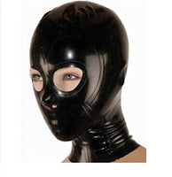 Sexy Latex Head Cover Black Latex HeadMask All Inclusive Latex Hood,show Eyes, Zipper Open for Party Club Wear Role Play