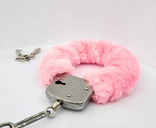 Load image into Gallery viewer, JASINCESS Fuzzy Handcuffs with Keys Toy Handcuffs Stage Costume Props Accessories Halloween Toys (Pink-1)
