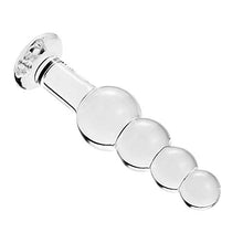 Load image into Gallery viewer, Glass Anal Beads, Crystal Butt Plug Personal Massage with Graduated Beads for Couple Lover (Clear)
