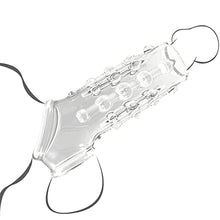 Load image into Gallery viewer, Silicone Penis Enlargement Sleeve Cock Ring Penis Lock Sperm Sex Products Delay Ejaculation Sex Toys for Men Adult (Transparent)
