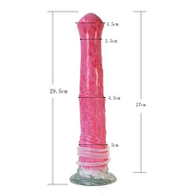 Load image into Gallery viewer, 11 Inch Soft Multi Color Artificial Horse Dildo Squirting Dildo Flexible Color Mixed with Strong Suction (Pink)
