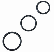 Load image into Gallery viewer, Rubber Penis Ring Set - Black Pack of 4 Inside diameters: 1.25&quot;; 1.5&quot;; 1.75&quot;; 2&quot;
