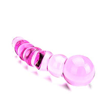 Load image into Gallery viewer, Loving Joy Ribbed Glass Dildo, Pink Glass Dildo Sex Toy, Glass Sex Toy
