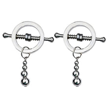 Load image into Gallery viewer, TiaoBug Adults Non-Piercings Body Rings Metal Breast Circle Clamp Nipple Nail Screw Male Female Couples Toy Type G Silver One Size
