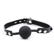 Load image into Gallery viewer, Male and Female Game Auxiliary Props Rubber Toy Ball Solid Soft Ball with Lock Open Mouth Toy (Black Cowhide - Lock)
