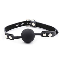 Male and Female Game Auxiliary Props Rubber Toy Ball Solid Soft Ball with Lock Open Mouth Toy (Black Cowhide - Lock)