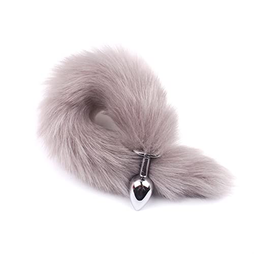 Sexy Fox Anal Plug Tail Butt Plug Woman Adult Sex Toys for Womans Couples Men (Color : Grey Tail)