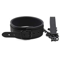 Load image into Gallery viewer, Amosfun Leather Leash Choker Neck Bondage Bed Sexy Harness Restraints for Couples Lovers Black
