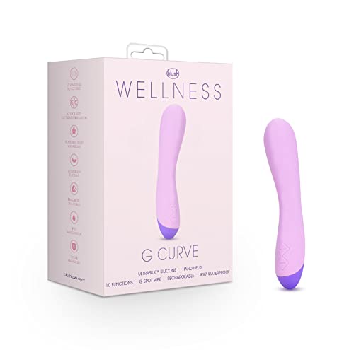 Blush Wellness G Curve - Bendable Multisite Massager 10 Modes - Puria Platinum Cured Silicone - Ultrasilk Smooth Rechargeable RumbleTech - IPX7 Waterproof - Personal Relaxing Women Magic Pressure.