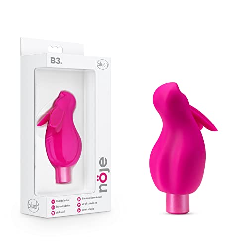 Blush Noje B3 - Rumble Tech Deep Rumbly Vibrations Rechargeable Clitoral Stimulator - Soft Platinum Puria Silicone - Ultrasilk Feel - 10 Vibrating Modes - 2 Way Control - IPX7 Waterproof - Ergonomic