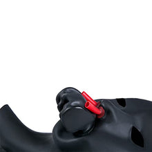 Load image into Gallery viewer, HDFU Latex Mask Rubber Latex Hood with Nose Holes for Play Suffocating Rubber Mask Only Open Nose Back Zipper,Eyes Open
