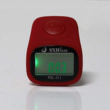 Load image into Gallery viewer, MING-BIN Finger Counter 6 Digital Finger Tally Counter 8 Channels with LED Backlight Time Chanting Prayer Silicone Ring Electronic Hand Counter (Color : Red)
